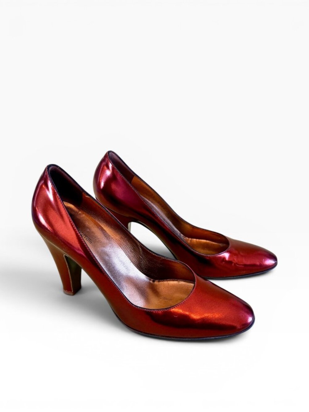 Roberto Cavalli Metallic Red Patent Leather Pumps EU 39 / US 9